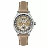 Thomas Earnshaw Herren-Armbanduhr 43mm Baron Grand Date Kalender Automatikuhr mit offenem Herz und Lederband ES-8187, Armband