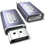 DisplayPort auf HDMI Adapter 4K, 2-Stück Unidirektional DP auf HDMI, 4K@60Hz/4K@30Hz/2K@60Hz/1080P@120Hz, Adapter Displayport auf HDMi Kompatibel mit Lenovo, HP, Dell, GPU, AMD, NVIDIA, Desktop