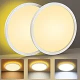 COFEMY LED Deckenleuchte - 24W Deckenlampe 3000K/4000K/6500K, 2000K Warm Nachtlicht, Modern Schlicht Ultra Dünn Lampe für Schlafzimmer/Kinderzimmer/Wohnzimmer/Balkon/Keller/Flur Ø30cm(Weiß 2PCS)