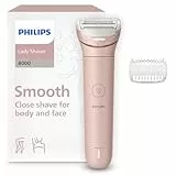 Philips Lady Shaver Series 8000 - kabelloser elektrischer Rasierer, nass und trocken, 3-Klingen-System, flexibler Scherkopf, LED-Licht, für Beine und Körper, 100 Min. Laufzeit, Modell BRL129/00