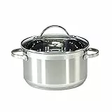 Krüger Edelstahl Kochtopf Ohio Ø 16 cm (1,5 L) | Mit Glasdeckel | PFAS-frei & unbeschichtet | Induktion | Für Suppen, Gemüse & Beilagen