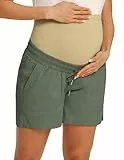 Maacie Umstandsshorts Aus Baumwolle Lässige Shorts Mit Kordelzug Hoher Taille Und Taschen