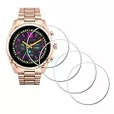 iDaPro Displayschutz Schutzfolie für Michael Kors Gen 6 Bradshaw Damen 6. Generation Touchscreen Smartwatch [4 Stück] Screen Protector Folie 9H Härte Gehärtetes Glas Einfache Installation
