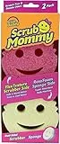Scrub Daddy Scrub Mommy Putzschwamm, Topfreiniger Küchenschwämme, Putzmittel mit Texturveränderung, kratzfreier Spülschwamm, geruchsresistenter Smiley Schwamm, Geschirrschwamm - 2er-Pack Rosa