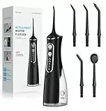 OasiSmile Munddusche Kabellos Elektrischer, 4 Modi und 5 Düsen, Effiziente Zahnreinigung für Zuhause & Reisen