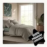 Seralino Tencel Bettwäsche Beige 135x200 + 80x80 cm Taupe | 100% Lyocell Bettwäsche (Tencel) | weich & hochwertig| Reißverschluss | Oeko-Tex | für Allergiker geeignet| Atmungsaktiv