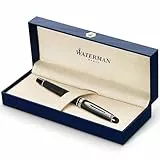 Waterman Expert Füller | Mattschwarz mit Chromzierteile | Füllfederhalter mit mittlerer Feder | Geschenkbox