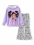 PATPAT Bekleidungssets für Mädchen - Kapuzenpullover, Schlaghose, Haremshose - Kinderkleidung mit Langen Ärmeln - Activewear und Hip Hop Outfits 9-10 Jahre 134-140cm
