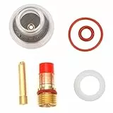 Walfront WP-Brenner-Kit Zubehör für Argon-Lichtbogenschweißen: Transparenter Glasbecher, Kupfer-Spannzangenkörper, Geeignet für WP-17/18/26 (2.4mm)