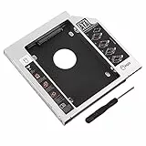 ciciglow Universal 12,7 Mm Aluminium SATA zu SATA 2. SSD HDD Festplatten Caddy Adapter Tray Gehäuse für Laptop CD/DVD-ROM Optischer Schacht (12,7 Mm)