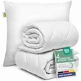 Beautissu Bettdecke und Kissen Set – 4 Jahreszeiten Bettdecke 135x200 & Kopfkissen 80x80 – Allergiker Ganzjahresdecke & Steppdecke Decke 135x200 Schlafdecke – BeauNuit JD & NK