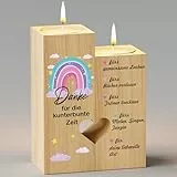 KAAYEE Abschiedsgeschenk Erzieherin Kerzenständer, Kerze Danke Lehrer Geschenk, Großartige Erzieherin Geschenk zum Abschied, Dankeschön Kita Kindergärtnerin