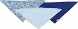 Playshoes Baby - Jungen Halstuch Dreieckstuch Auto, 3Er Pack, Reine Baumwolle, Maße Ca. 60X30 Cm, Oeko-Tex Standard 100, Gr. One Size, Blau (Original)