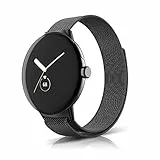 SeNool Armband für Google Pixel Watch 4/3/2/1 (41mm), Edelstahl Metall Atmungsaktiv Mesh Uhrenarmband für Google Pixel Watch 4/3/2/1 (41mm) - Schwarz