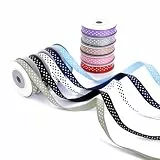 FENICAL Weiches Geschenkband 10 Rollen für Selbstgemacht Basteln Gepunktetes Satinband aus Polyester 1cm Breit mit Eleganten Mustern Zufällige Farbe und Festliche