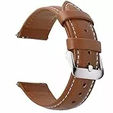 Fullmosa 12 Farben 22mm Uhrenarmband,12/14/16/18/19/20/24mm Vintage Lederarmband Ersatzrmbänder für Smartwatch und Universal-Uhr mit Edelstahl Schließe für Herren,22mm Uhrband Braun
