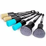Kasauber 6X Auto Detailing Reinigung Pinsel Set, Premium Detail Bürsten Reinigungspinsel Brush zum Schonend Reinigen Autopflege für Car Motor Rädern Felgen Leder Innenraum Außenraum