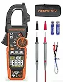 POROMETISTO CM06 Digitales Strommesszange 6000 Counts True RMS, 600A AC/DC – mit Einschaltstrommessung & NCV – Multimeter für Strom, Spannung, Widerstand, Kapazität, Temperatur, Leitungserkennung