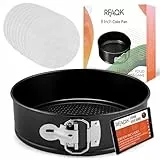 RFAQK Ultimatives 20,3 cm Springform-Set mit abnehmbarem Boden, auslaufsichere, antihaftbeschichtete runde Backform mit 50 Pergamentpapier, perfekt für Käsekuchen, Biskuitkuchen und mehr, Bonus
