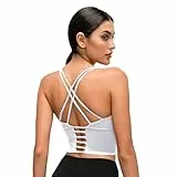 Dmwhsy Sport BH für Damen Sexy Yoga BH mit Gekreuztem Rücken Gepolstert Longline Fitness Yoga Weste