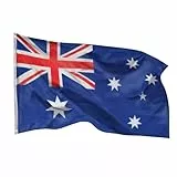 PHENO FLAGS Australien Flagge 90x150cm - wetterbeständige Fahne mit Messingösen, 100% Polyester, robuste Doppelnaht & in lebendigen Farben - ideal für Flaggen-Liebhaber