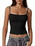 Gyabnw Tank Top Damen Sexy Spaghetti Top Y2K Doppelt Gefüttert Tshirt Slim Fit Basic Tops mit Verstellbaren Schulterträgern