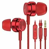In Ear Kopfhörer mit Kabel, Kopfhörer mit Mikrofon, Geräuschunterdrückung Kopfhörer Stereo und HiFi-Klang, 3.5mm In-Ear Ohrhörer Kompatibel für Samsung Galaxy, iPhone, Smartphone, MP3 Players usw