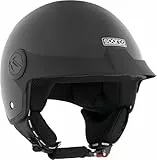 Sparco Riders 95144 Sparco Demi-Jet Helm mit Schirm für Motorräder, metallisch, mit ABS-Schale, Größe XL, SCHWARZ METALLIC