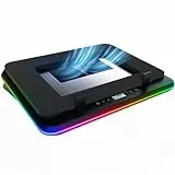 KLIM Turbofrost Laptop Kühler - Gaming Laptop Kühlpad mit 4 Turbolüftern - 4 x 4000 RPM, 2 Leistungsmodi (USB-C/DC), RGB, 4 USB-Ports und Dämpfung für schnelle Kühlung. Für Laptops bis 17 Zoll