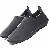 Eagsouni Damen Hausschuhe Herren Memory Foam Wärme Plüsch Pantoffeln Pelzgefüttert Winter Schuhe rutschfeste Leicht Hause Slippers Baumwollschuhe Unisex, Grau, 46 EU