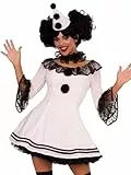 LEG AVENUE Damen Pierrot Clown Kost me, White, Black, M-L EU
