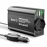 300W KFZ Wechselrichter LEICESTERCN Spannungswandler 12v 230v Stromwandler 12 auf 230 Inverter mit EU Steckdose 2 USB Anschlüsse KFZ Zigarettenanzünder Stecker