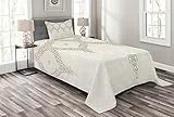 ABAKUHAUS marokkanisch Tagesdecke Set, Eastern Element Creme, Set mit Kissenbezügen Waschbar, für Einzelbetten 170 x 220 cm, Kamel Weiß