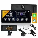 Technaxx Wireless CarPlay & Android Auto Display 10 Zoll mit Dashcam – Kabelloses Autoradio mit 2MP Kamera, Bluetooth 5.0, AUX & FM Übertragung, Touchscreen, Windschutzscheibenhalterung – TX-367