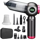 DEUKNICE Handstaubsauger, 22000Pa Handstaubsauger Akku, Autostaubsauger mit Bürstenloser Motor, Auto Kabellos Staubsauger für Büro Haus Küche, Schwarz Violett