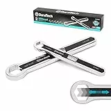 DURATECH Universal Ringmaulschlüssel-Satz, 2-teiliges Set, Ringschlüssel-Set, 44 in 2 metrische und SAE-Ringschlüssel, 5 mm bis 27 mm und 3/16 Zoll bis 1-1/16 Zoll