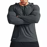 Herren Lange Ärmel Kapuzenpullover Dehnbar Leicht Men Sweatshirts Polyester und Spandex Dunkelgrau XXL