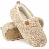 EverFoams Damen Winter Warme Hausschuhe Kunstwolle Memory Foam Geschlossen Pantoffeln, Khaki,38/39 EU