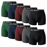 feynoss Boxershorts Herren 10er Pack - Atmungsaktive Männer Unterwäsche, Retroshorts Unterhosen Männer, L für Fahrrad Fahren, Ball Sports