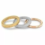 Calvin Klein Set aus 3 Ringen für Damen Kollektion PLAYFUL REPETITION aus Edelstahl, Gelbgold und Roségold - 35000027C