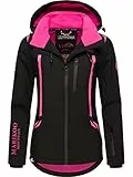 MARIKOO Damen Softshelljacke wasserdichte Funktionsjacke mit Abnehmbarer Kapuze Mount-Cho-Oyu Black Gr. S