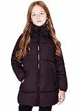 SOLOCOTE Mädchen Wintermäntel Heavyweight Mediun Länge Warme Jacken Daunenähnliche Baumwolle Watte Outwear Lila 128