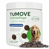 YuMOVE Grünlippmuschel Hund 60 Kausnacks für Ältere Hunde 8+ Jahre - Dreifachwirkung 150mg Patent Angemeldet ActivEase Komplex Jeder Kausnack + Fischöl - Hochwertiger gelenk- & knochenschutz & Pflege