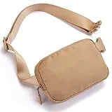 Telena Bauchtasche Damen Gürteltasche Herren, Sport Mode Hüfttaschen Frauen Brustbeutel Umhängetasche Crossbody Bag mit verstellbarem Riemen,Hellbraun