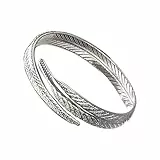 EXFEA Mypace Silber Gold 925 Armreif Für Damen Herren Neue Modeschmuck Frauen Silber überzogene Feder offene Manschette Armreif
