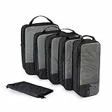 BAGSMART Kleidertaschen Set 6 Teilig packtaschen Kompression Packwürfel Set mit Wäschesack für Rucksack,reise organizer,Koffer Organizer auf Travel