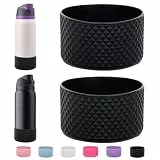WK IEASON 2Pcs Silikon Wasserflasche Boot für Owala 32oz, schützende Flasche unten Abdeckung Basis für Owala FreeSip Twist und Flip Flask Flaschen (Diamantschwarz,32OZ)