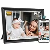 64GB FRAMEO 10.5 Zoll Digitaler Bilderrahmen WiFi Smart 1920x1280 FHD IPS LCD Touchscreen, Auto-Drehen, Unterstützung SD-Karte auf USB-Laufwerk, 2,4/5 GHz, Teilen Sie Momente sofort über Frameo App