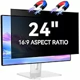 IPROKKO 24-Zoll Magnetischer Blickschutzfilter für 16:9 Monitor, Abnehmbarer Sichtschutz Anti Blaulicht Blendschutz Blickschutzfolie, Bildschirmschutz für 24 Zoll Hp Dell Acer Lenovo Asus