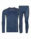 Snocks Thermounterwäsche Herren - Atmungsaktives und warmes Material, Perfekte Passform, Ideal für Verschiedene Sportarten - Skiunterwäsche, Funktionsunterwäsche - Gr. M - Farbe Navy